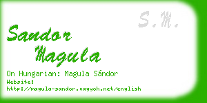 sandor magula business card